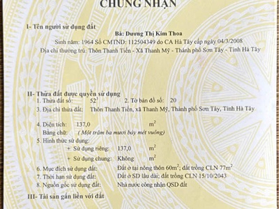 Sở hữu ngay 2 lô đất đẹp - giá tốt - vị trí đắc địa tại thôn thanh tiến, xã thanh mỹ, tx sơn tây, 2