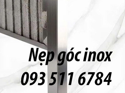 Nẹp inox ốp gạch nẹp inox 2 cánh góc vuông 2
