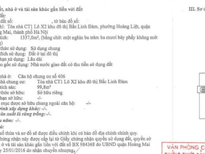 Chính chủ cần bán căn hộ gia đình 3 phòng ngủ bắc linh đàm hà nội 0
