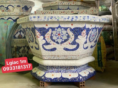 Cơ sở chậu hoa Thế Sơn - chậu hoa dán sành sứ - chậu khảm sành - cẩn miễng 14