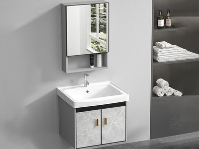 Tủ Lavabo Nhà Tắm Nhôm Tổ Ong Màu Trắng Vân Đá 50 35 MTTN-7545 0
