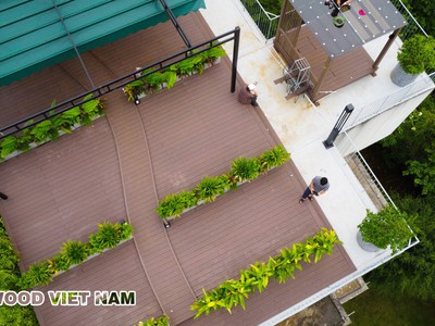 Sàn gỗ nhựa, chòi nghỉ sử dụng gỗ nhựa 4