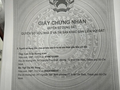 Chính chủ cần bán gấp nhà khu phân lô p. tân bình, hồ chí minh 3