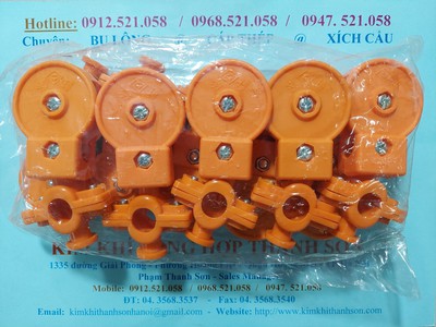 Cung cấp: Puly kéo cáp, Ròng rọc nhựa mầu Vàng 0913521058 móc treo ròng dọc, puly nhựa treo dây cáp 4