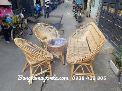 Bộ bàn ghế sen mây phòng khách 5