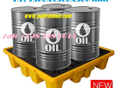 Pallet nhựa chống tràn dầu 4 phuy 0