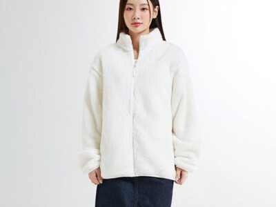 Unisex  Áo khoác lông thú cơ bản có khóa kéo 3