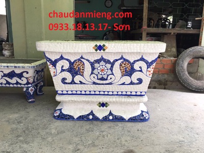 Chậu hoa   chậu cảnh   chậu hoa dán miễng , ghép sành sứ   chậu to 20