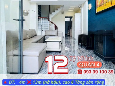 Bán nhà kế quận 1- 6 tầng 8 phòng đủ nội thất-nguyễn khoái quận 4-thu nhập 3.6 tỷ/5năm: nhỉnh 12 tỷ 4