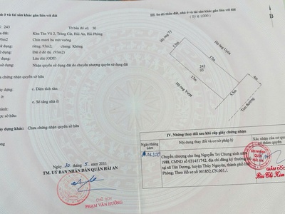 Bán đất Tân Vũ 2   Tràng cát dt 93m2 đường nhựa 8m thông thẳng vào KCN Nam Tràng Cát giá tốt. 2