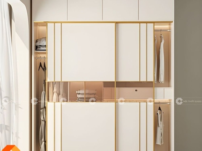 Tủ Áo Gỗ Công Nghiệp MDF Cánh Lùa Cao Cấp 1