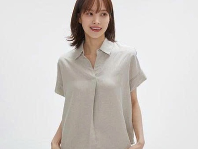 Áo sơ mi vải lanh hở nửa người SPYWFA9W02 1
