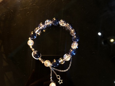 Vòng Tay Đá Xanh Biển Phối Charm Sao Trăng   Aurora Atelier 0