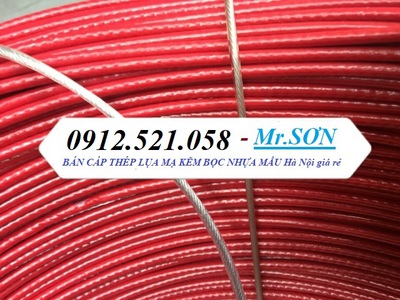 Màu đỏ, cáp thép bọc nhựa đỏ, khóa cáp, tăng đơ mạ kẽm 0947521058 Kim khí Thanh Sơn hà nội cấp 4