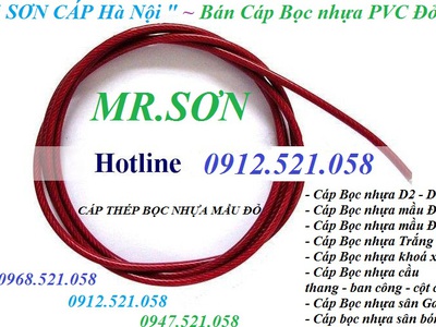 Màu đỏ, cáp thép bọc nhựa đỏ, khóa cáp, tăng đơ mạ kẽm 0947521058 Kim khí Thanh Sơn hà nội cấp 1