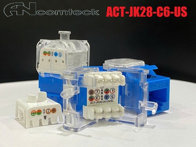 Thanh đấu nối Patch panel 24 cổng Cat6 UTP mã ACT-24S1U, ACT-JK28-C6-US chính hãng ANCOMTECK 11