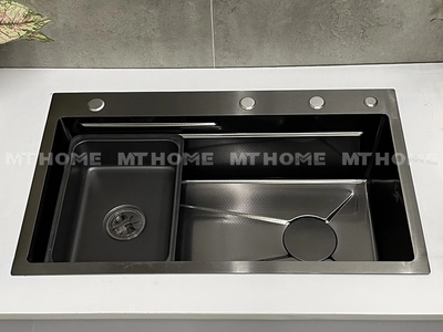 Chậu Rửa Chén 1 Hộc Inox 304 Nano Đen Cao Cấp MTCR-30Đ 0