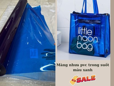 Giá bán màng nhựa pvc dẻo trong suốt màu xanh 0