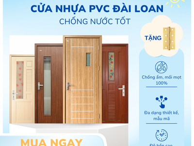 Cửa nhựa PVC Đài Loan nhỏ gọn, đa năng, bền bỉ 0