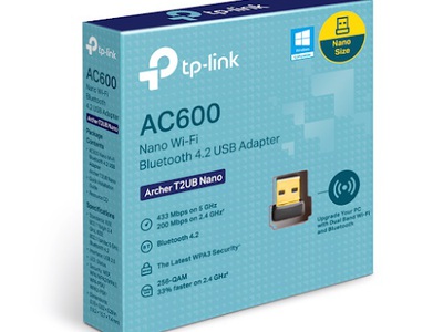 Bộ chuyển đổi USB WiFi Nano Bluetooth 4.2 AC600 TP-Link Archer T2UB Nano 0