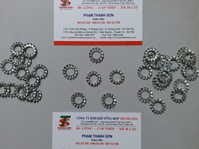 Vòng đệm xước Inox hà nội 0968521058 Kim khí tổng hợp THANH SƠN có long đen răng cưa ngoài mạ kẽm 3
