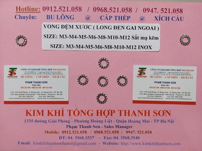 Vòng đệm xước Inox hà nội 0968521058 Kim khí tổng hợp THANH SƠN có long đen răng cưa ngoài mạ kẽm 4