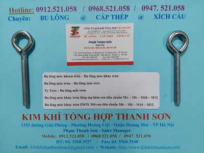 Bu lông mắt vòng, bu long vòng móc M6,8,10,12 hà nội 0913521058 THANH SƠN có bu lông mắt tròn INOX 5