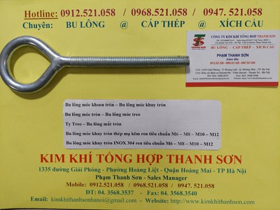 Bu lông mắt vòng, bu long vòng móc M6,8,10,12 hà nội 0913521058 THANH SƠN có bu lông mắt tròn INOX 2
