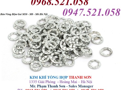 Vòng đệm xước Inox hà nội 0968521058 Kim khí tổng hợp THANH SƠN có long đen răng cưa ngoài mạ kẽm 5