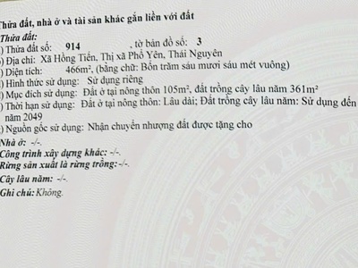 Chính chủ bán lô đất siêu đẹp sẵn nhà xưởng xã hồng tiến   tỉnh thái nguyên 1