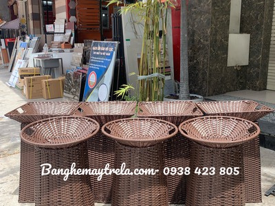 Bộ khay trưng trái cây mây nhựa giá rẻ 2