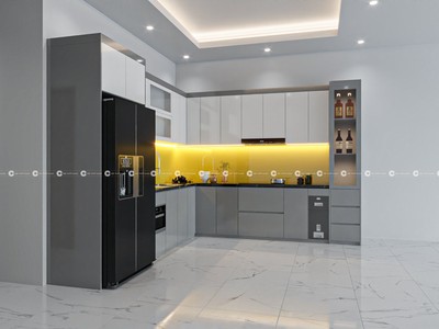 Tủ bếp MDF Chất Liệu Cao Cấp Chống Ẩm Mốc Bền Đẹp 1