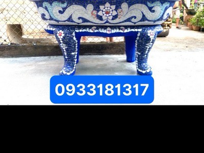 Nghệ nhân dán miễng sành sứ - ốp sành - chuyên chậu hoa - bể cá cảnh 3
