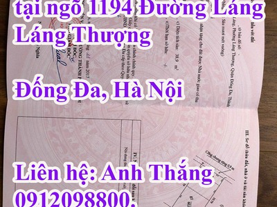Chính chủ bán nhà rộng 65m2 giá 19,2 tỷ tại ngõ 1194 đường láng, láng thượng, đống đa, hà nội 0