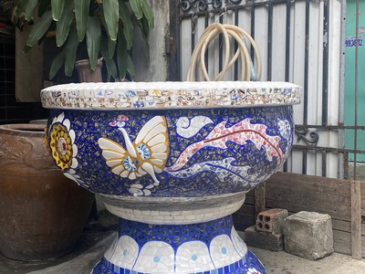 Cơ sở chậu hoa Thế Sơn - chậu hoa dán sành sứ - chậu khảm sành - cẩn miễng 10