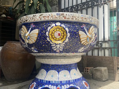 Cơ sở chậu hoa Thế Sơn - chậu hoa dán sành sứ - chậu khảm sành - cẩn miễng 11