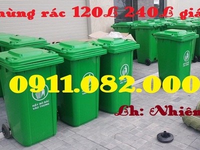 Chuyên sỉ lẻ thùng rác giá rẻ- thùng rác 120l 240l 660l màu xanh giá sỉ tại miền tây- lh 0911082000 0