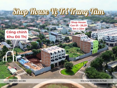 Shophouse View trường học, gía tốt, hỗ trợ bank   1 viên kim cương dự án Trung Nguyên 0
