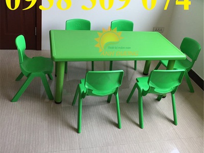 Bàn mầm non chân gấp, bàn mẫu giáo mầm non, ghế mầm non 1