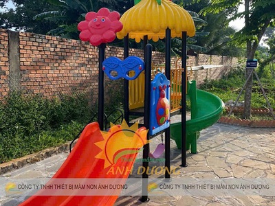 Cầu trượt liên hoàn ngoài trời,xích đu cầu trượt liên hoàn 2