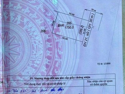 Đất mt 1750m2, đ.10m, vuông   hảo đước tn 4