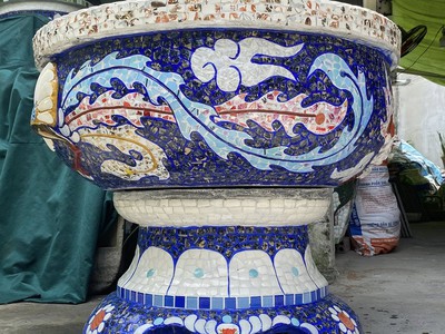 Chậu Long phụng , đắp miểng cẩn sành sứ . chuyên chậu cảnh các loại 12