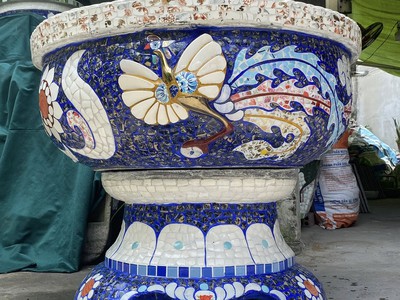 Chậu Long phụng , đắp miểng cẩn sành sứ . chuyên chậu cảnh các loại 13