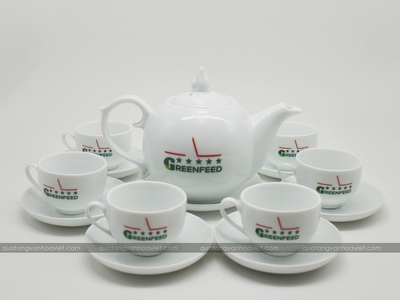 Bộ ấm trà gốm sứ in logo - gợi ý quà tặng đoàn ý nghĩa 0
