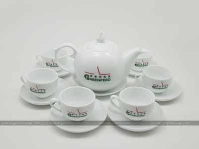 Bộ ấm trà gốm sứ in logo - gợi ý quà tặng đoàn ý nghĩa 3