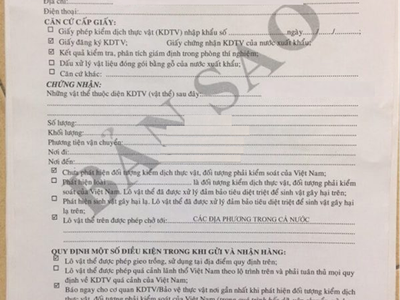 Hướng dẫn hồ sơ cấp Giấy Chứng Nhận kiểm dịch 0