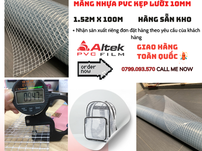 Màng nhựa pvc lưới 10mm- sợi polyester - tại Đồng Nai 4