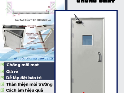 Cửa Thép chống cháy - Bền Đẹp, Chống Mối Mọt, Chống Ẩm Hiệu Quả 1