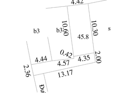 45.8 đất cựu quán, xã hoài đức, mt 4.3m nở hậu giá 3,x tỷ 4