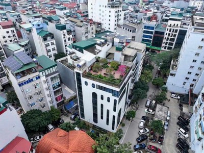 Tin thật 100  bán tòa nhà vp 3 mặt tiền ô tô tránh 186m2 x 8t tại phố trần thái tông - cầu giấy 1